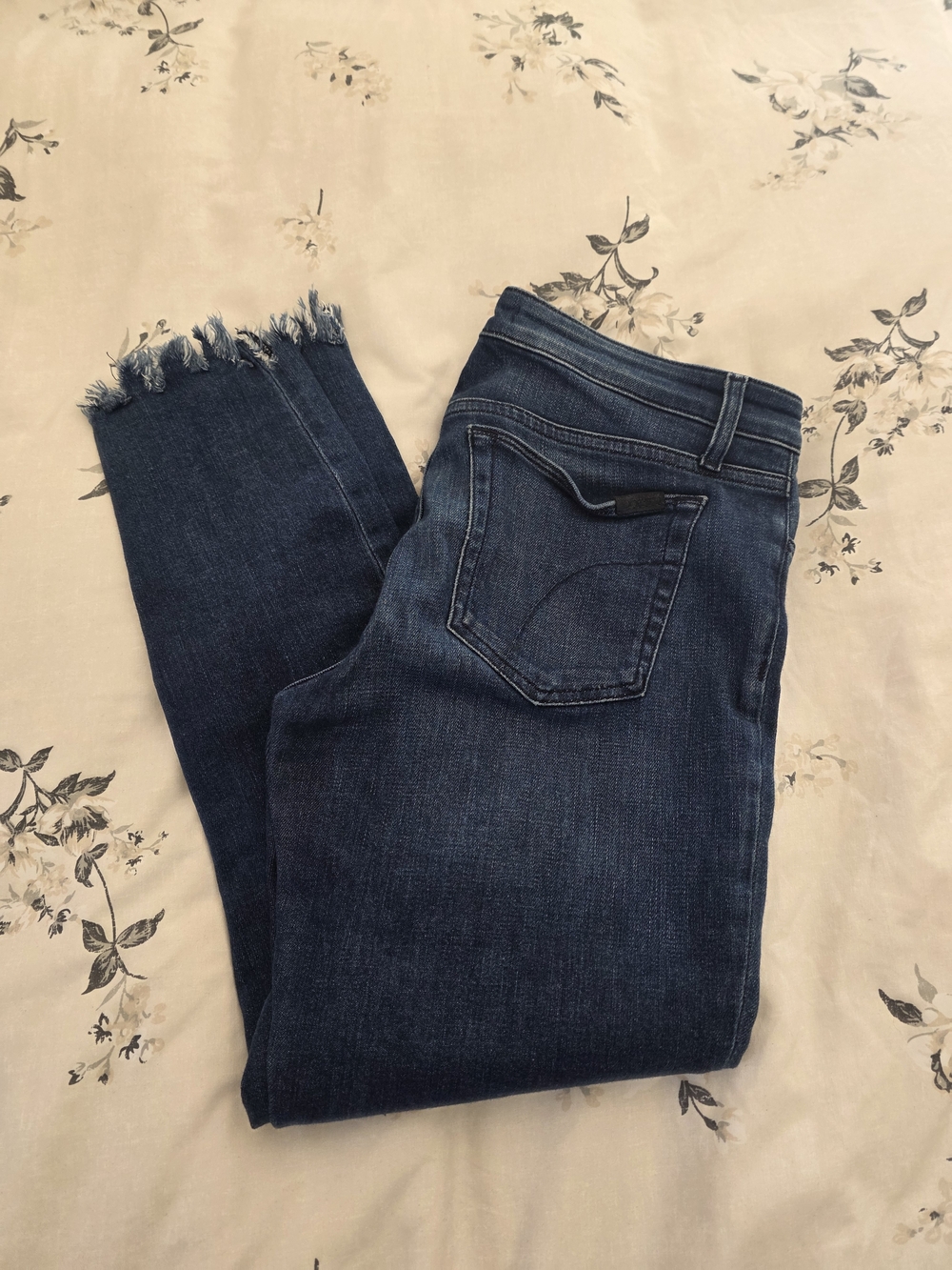 Joe's Jeans Dark Blue Raw-Hem Ankle Jeans